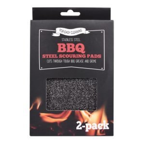 Stainless Steel BBQ Scouring Pads 2PK