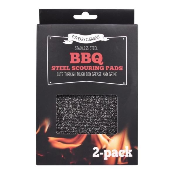 Stainless Steel BBQ Scouring Pads 2PK