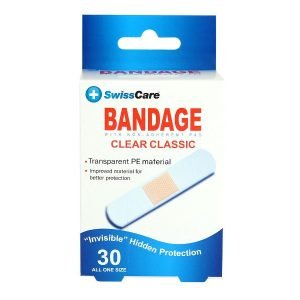 Swisscare Clear Classic Band Aid 30 Pack