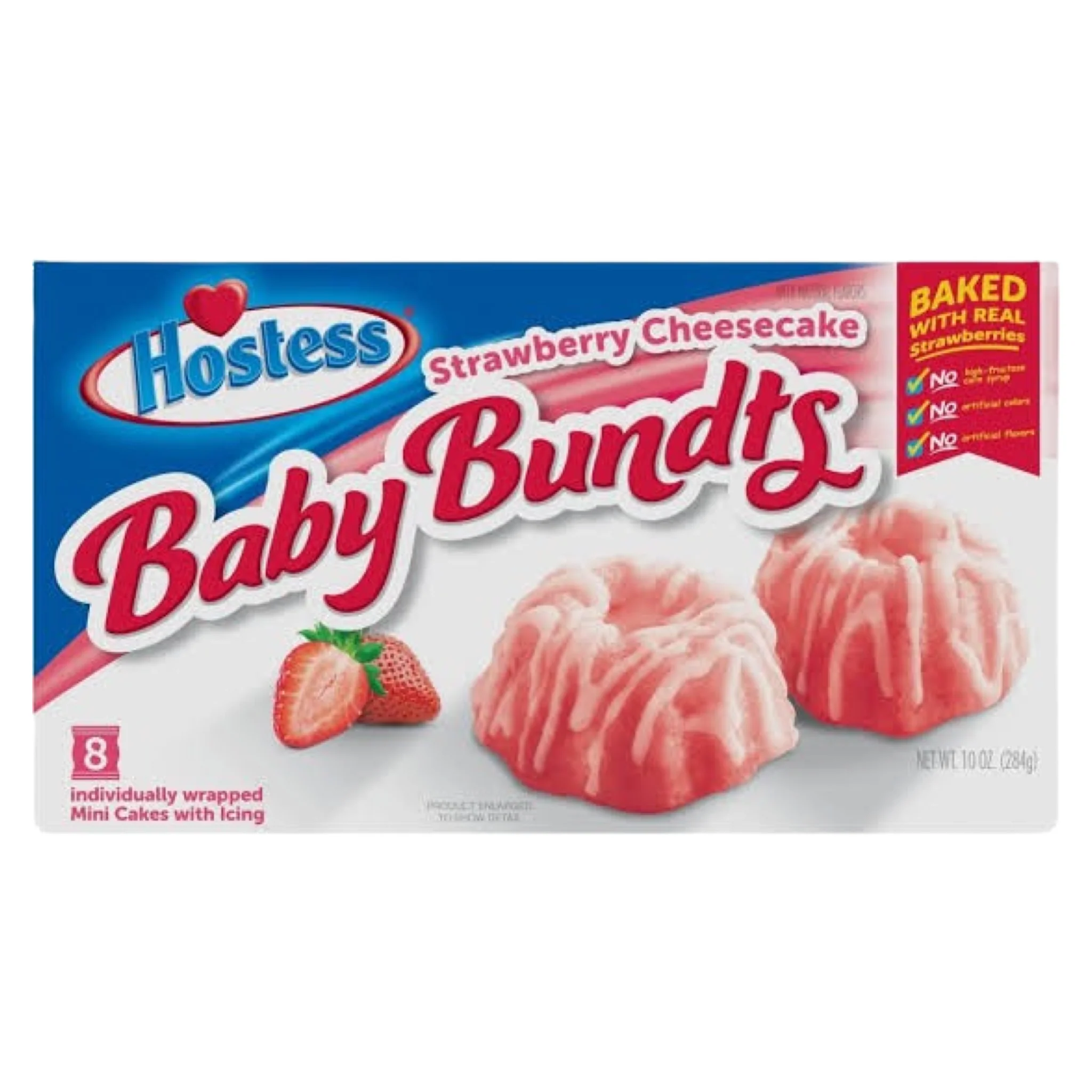Hostess Baby Bundt Strawberry Cheese Cake Cake - 8 Pack - 360g