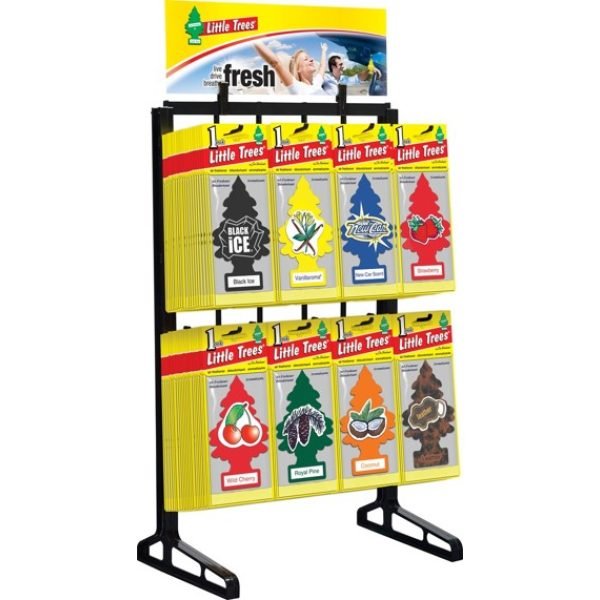 Little Trees Black Plastic Counter Rack Assorted Display - 192 Piece