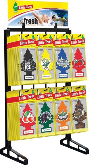 Little Trees Black Plastic Counter Rack Assorted Display - 192 Piece