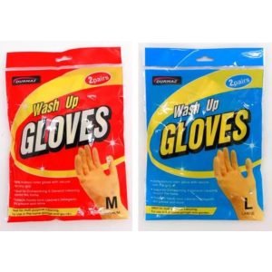 Latex Washing Gloves - Medium & Large Size Assorted 4PK