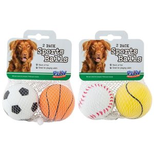 Dog Toy Sports Ball 6cm - 2pk