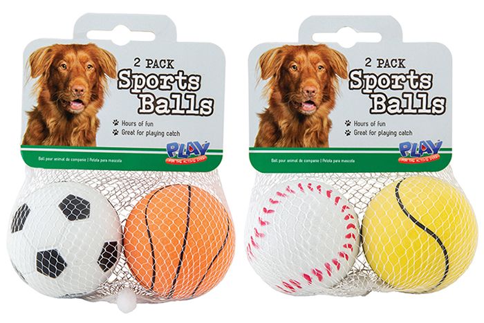 Dog Toy Sports Ball 6cm - 2pk