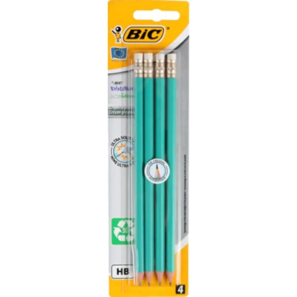 Bic HB Pencil Evolution With Eraser 4 Pack