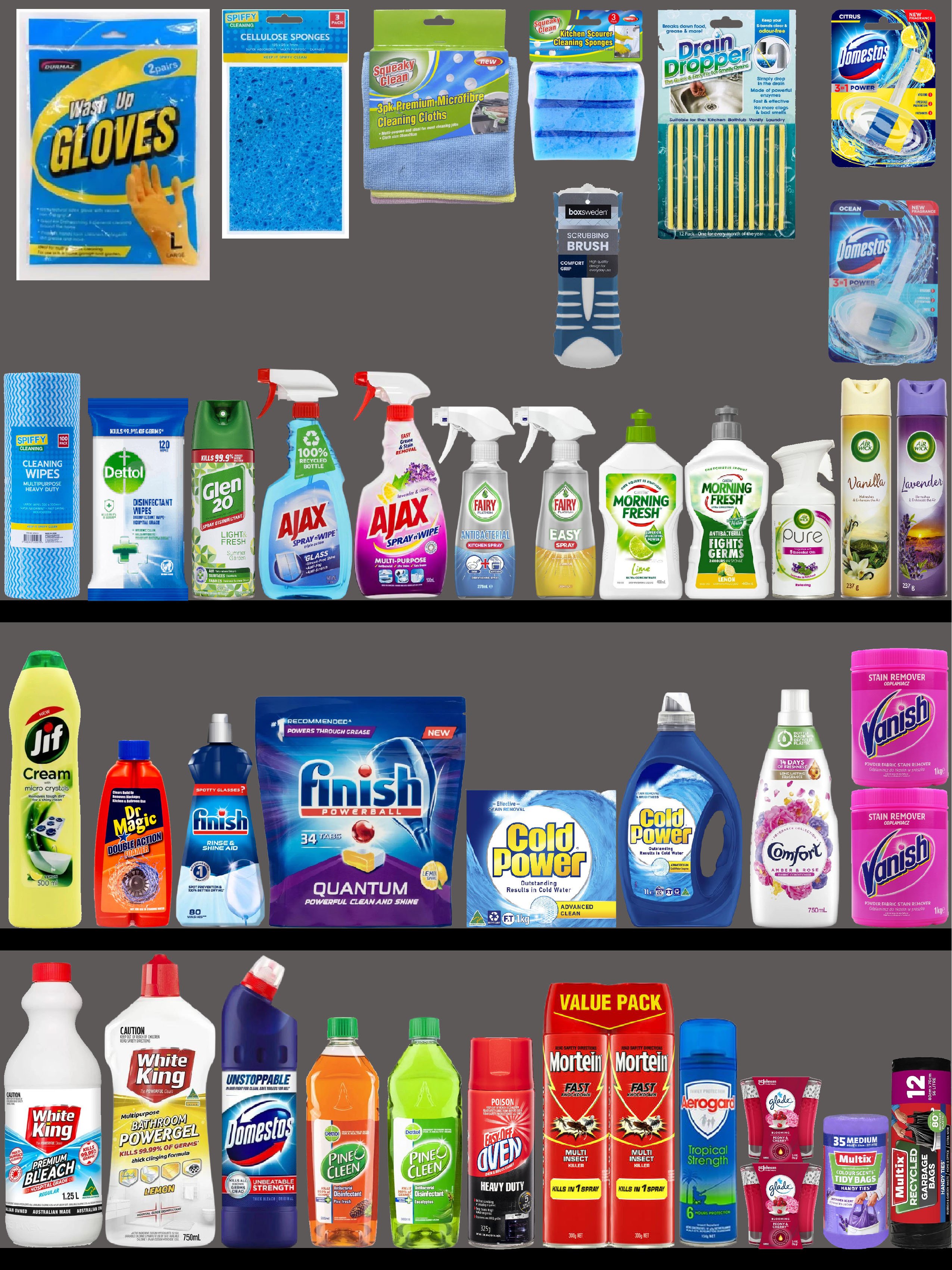 Cleaning Planogram - 1 Bay(90x120cm)