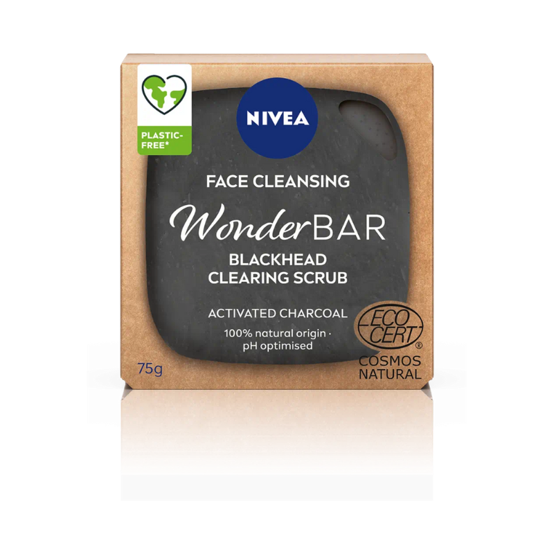 Nivea Face Cleansing WonderBAR Blackhead Clearing Scrub With Activated Charcoal - 75g