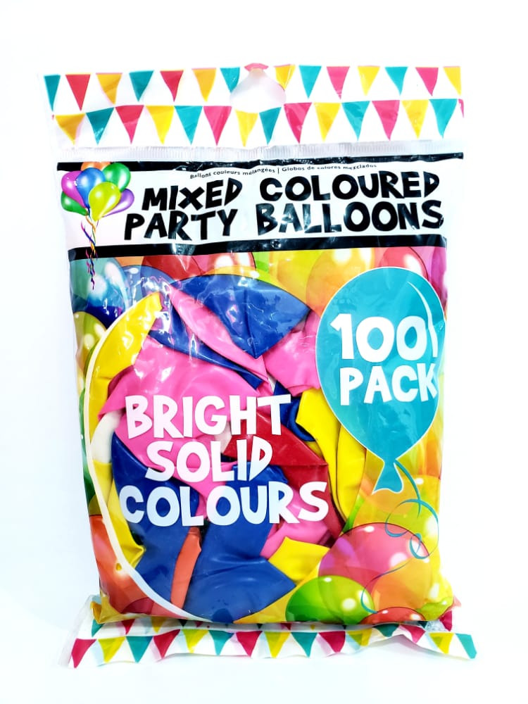 Assorted Colours Part Balloons - 100pk