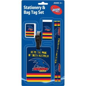 AFL Adelaide Crows Stationery and Bag Tag Set