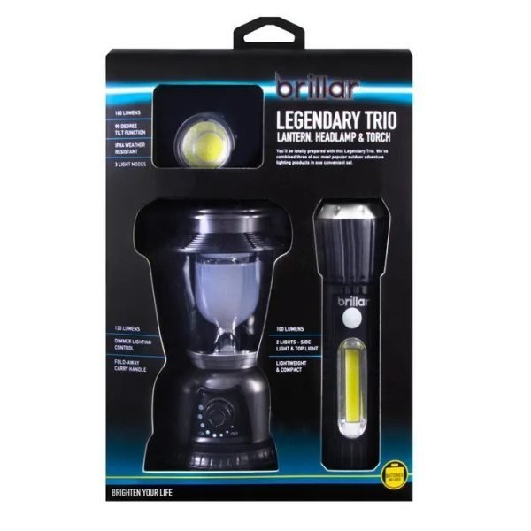 Brillar Legendary Trio: Torch, Headlamp & Lantern