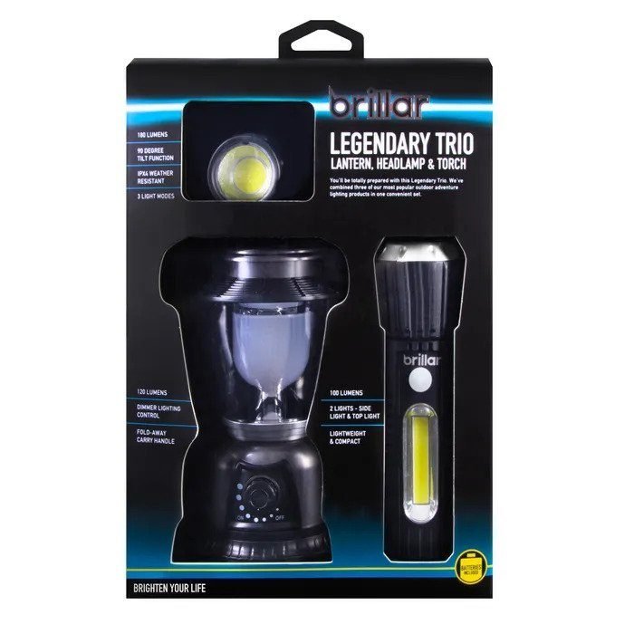 Brillar Legendary Trio: Torch, Headlamp & Lantern