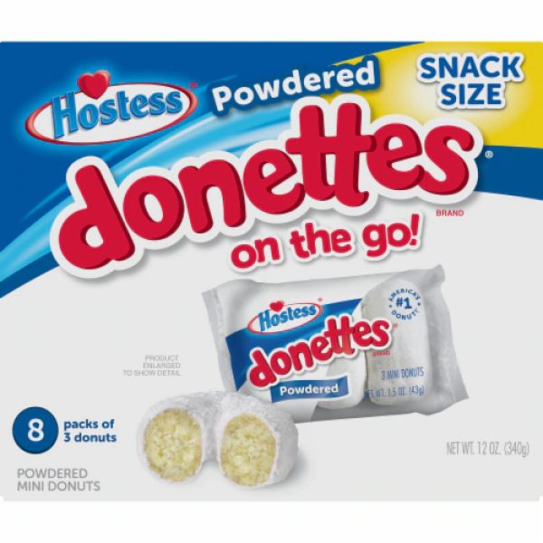 Hostess Snack Powder Sugar Donnettes - 8 Pack - 340g