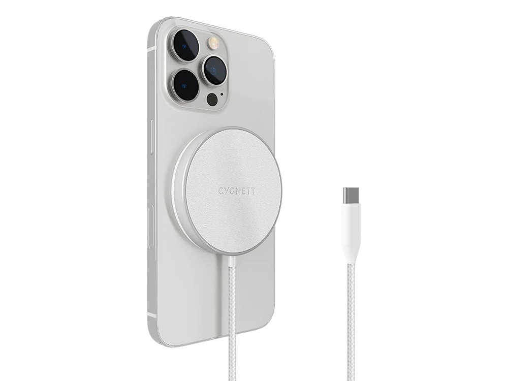 Cygnett 15W AlignPro MagSafe Wireless Charging 1.2m Cable - White