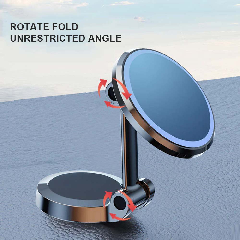 Foldable Magnetic Metal Car Dash and Window Phone Mount - Black - Image 5
