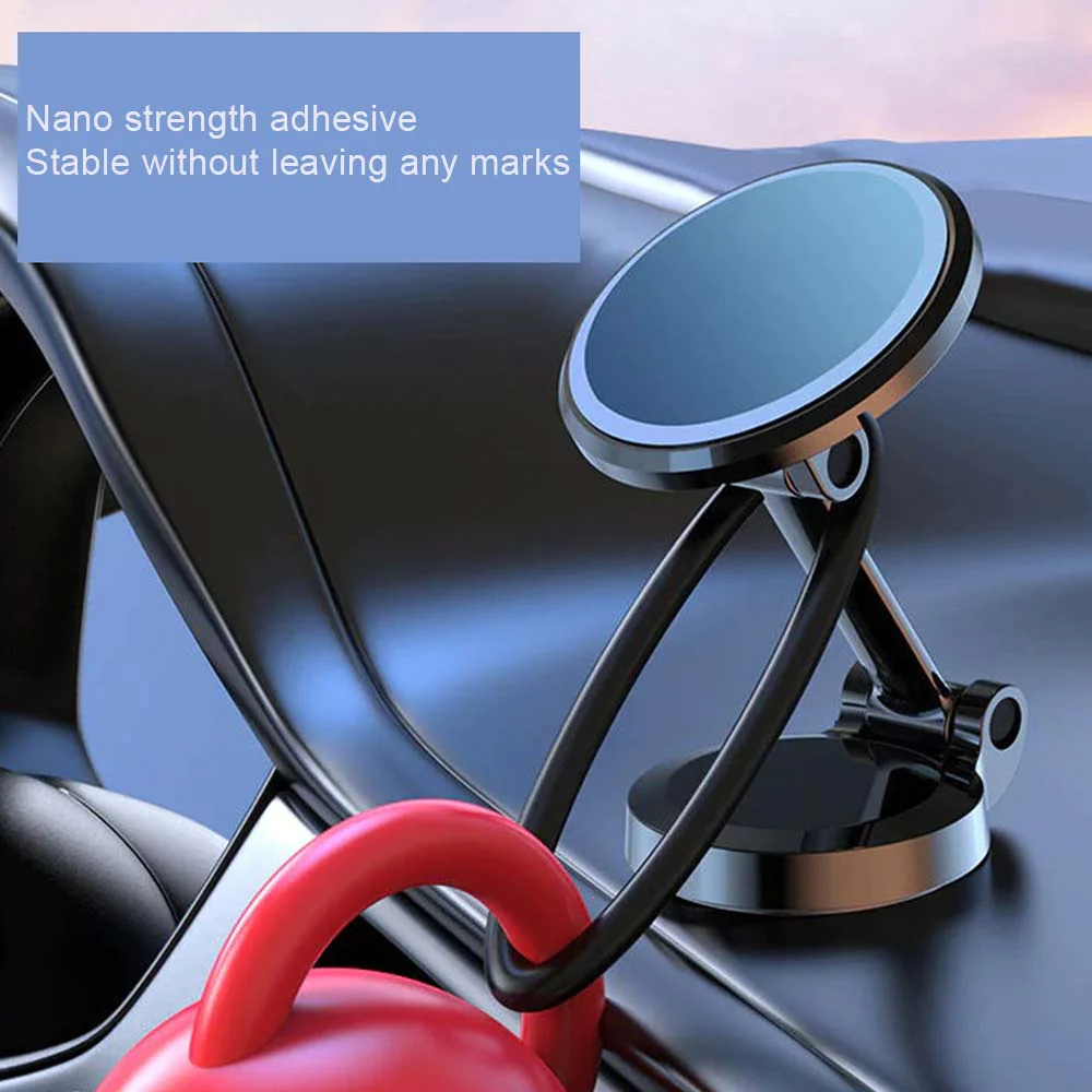 Foldable Magnetic Metal Car Dash and Window Phone Mount - Black - Image 4
