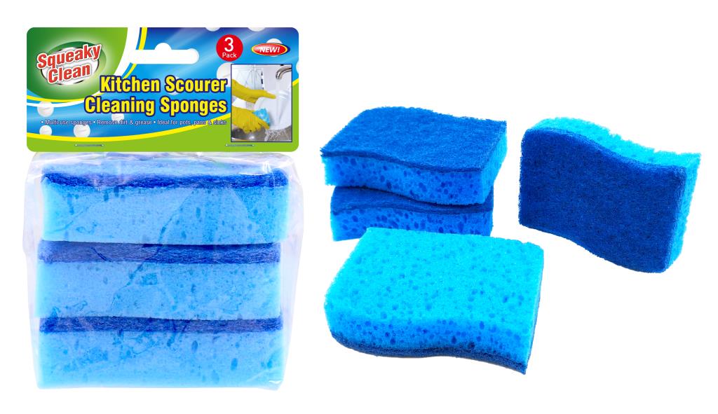 Squeaky Clean 3PK Scourer Cleaning Sponges