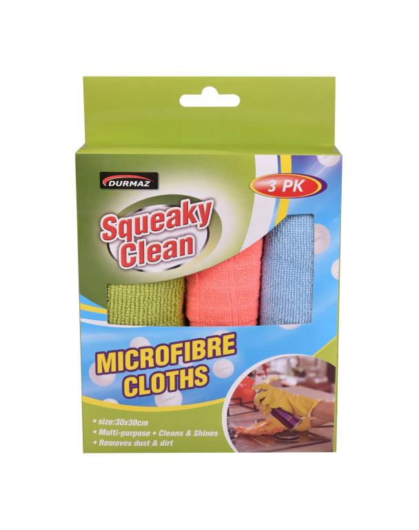 Squeaky Clean Microfibre Cloth - 3pk