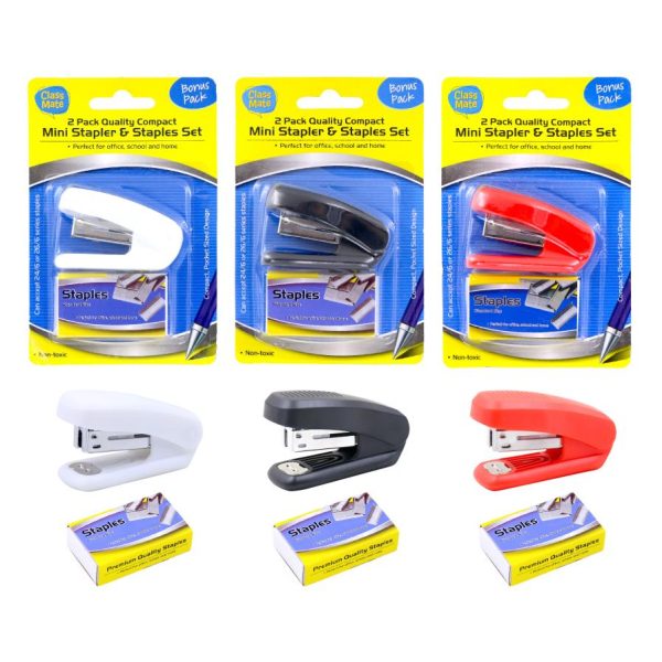 Compact Mini Stapler & Staples Set