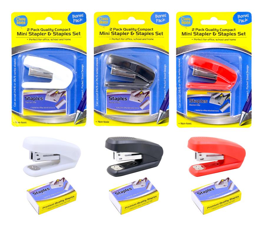 Compact Mini Stapler & Staples Set