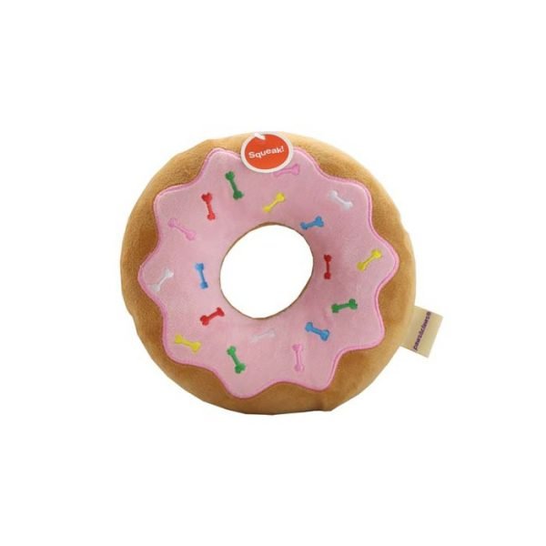 Paws & Claws Fast Food Mega Donut Squeaker Plush - Pink