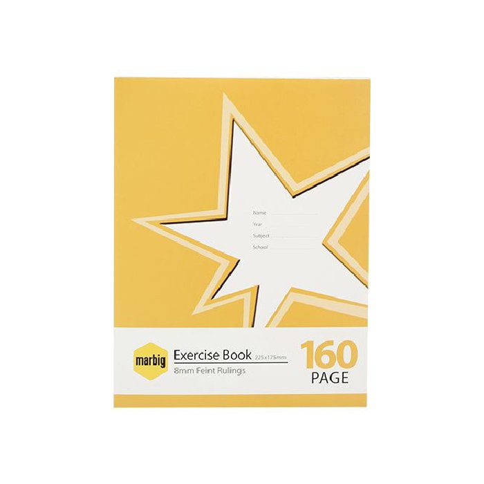 Marbig Star Feint Rulings Exercise Book 160 Pages