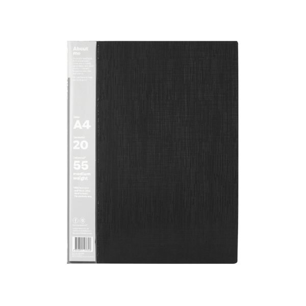 ColourHide A4 My Wingman Display Book Black 20 Pockets