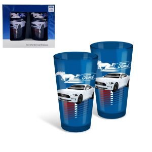 Ford 500mL Mustang Coloured Conical Glasses 2-Pack