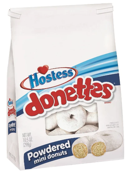 Hostess Powdered Sugar Donettes Mini Donuts Bag 297g
