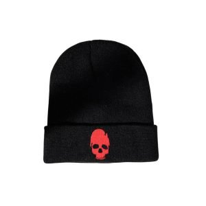 Holy Cap: Red Skull Black Beanie