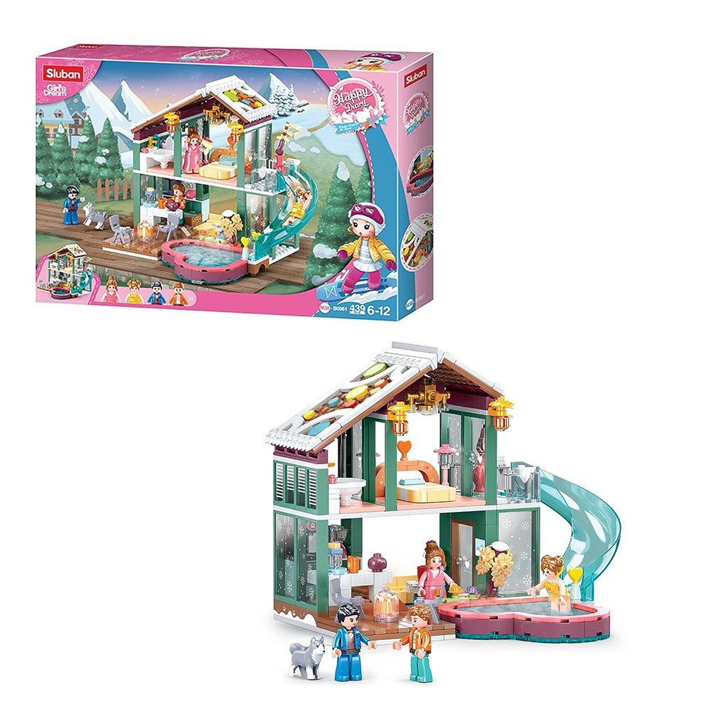 Sluban Girl's Dream Building Blocks - Winter Resort - 439 Piece