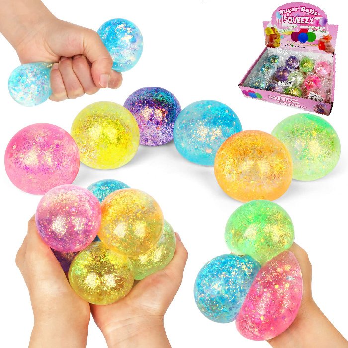 2" Squeezy Glitter Ball - Mindfulness Toy - CDU