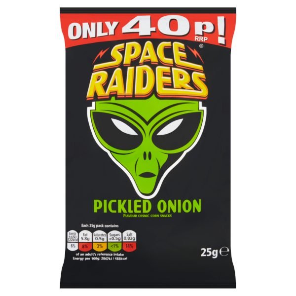 Space Raiders Pickled Onion Flavour Cosmic Corn Snacks 25g