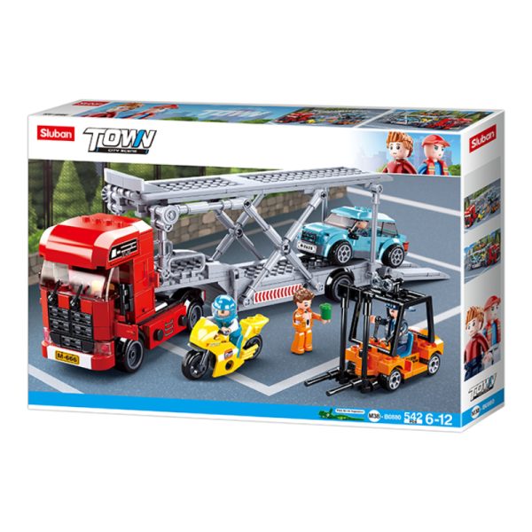 Sluban Town Building Blocks - Car Transporter - 542 Piece