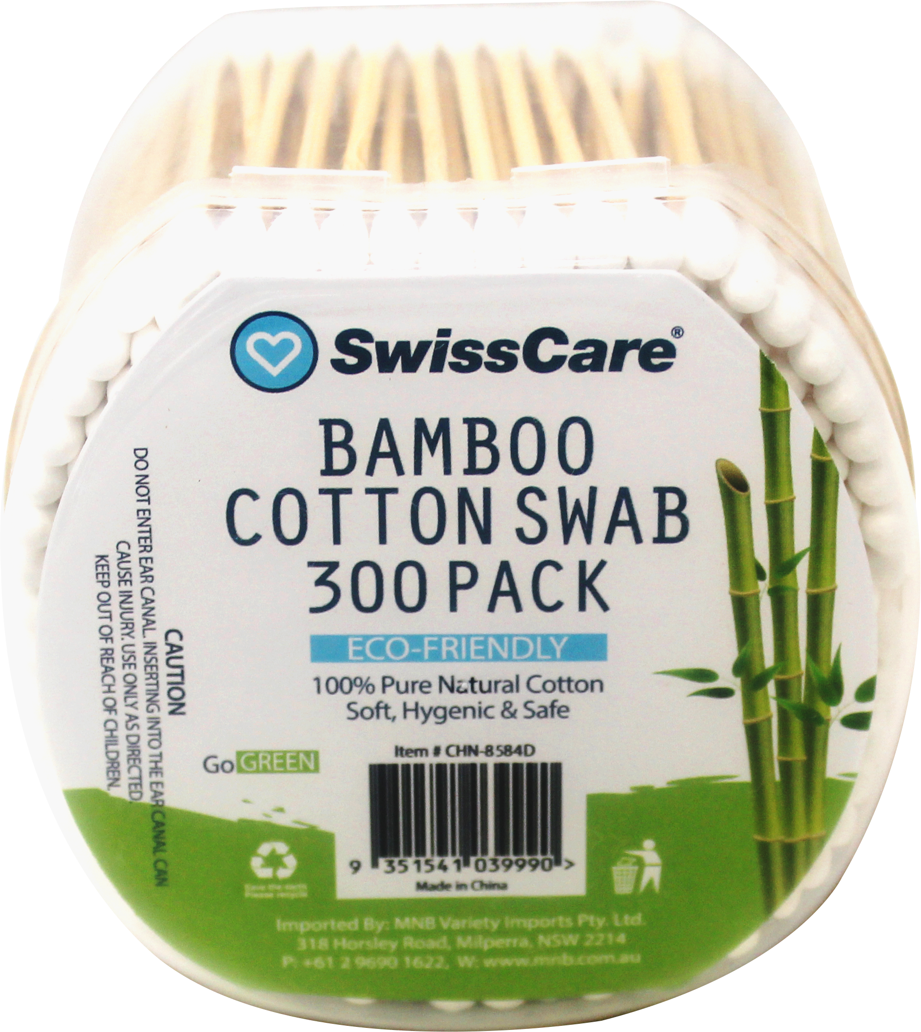 Swisscare Bamboo Cotton Swab 300pk