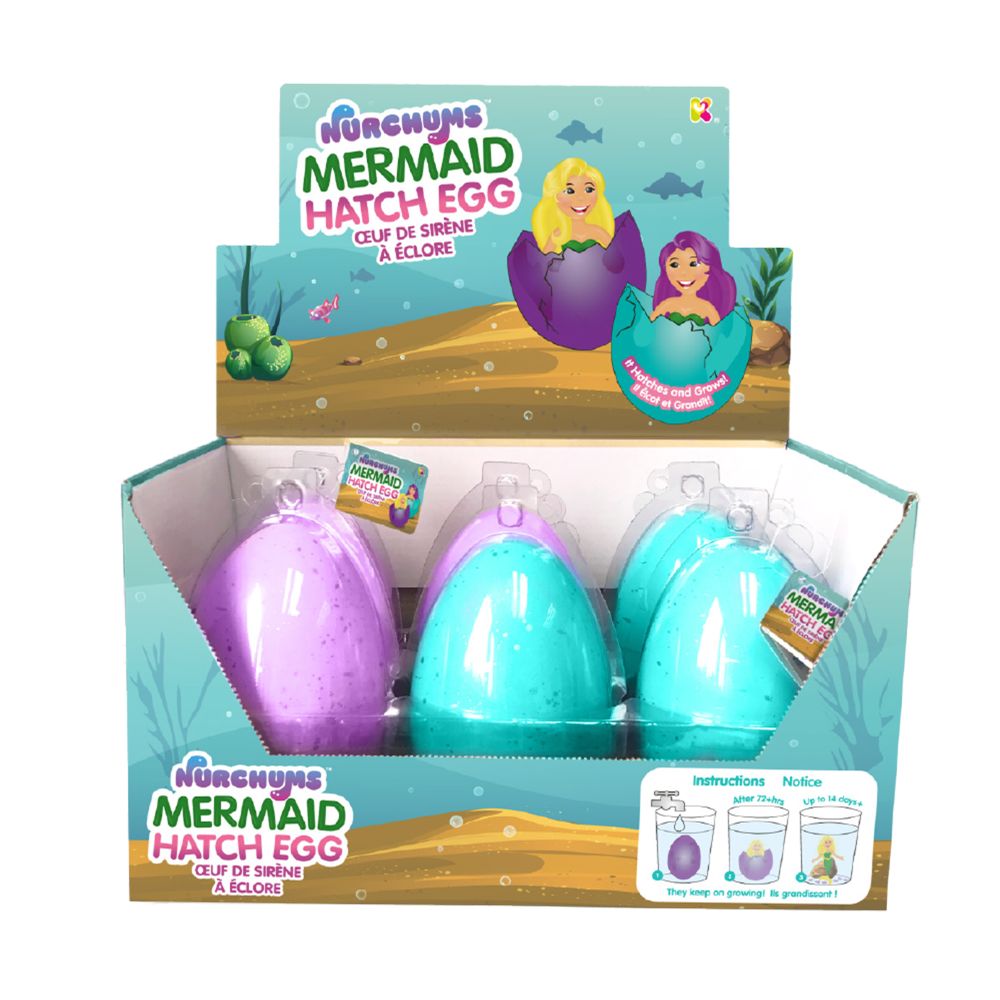 Nurchums Large Mermaid Hatching Eggs 15cm - Assorted