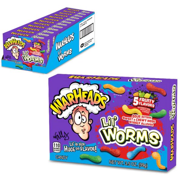 Warheads Lil Worms Theater Box 99g