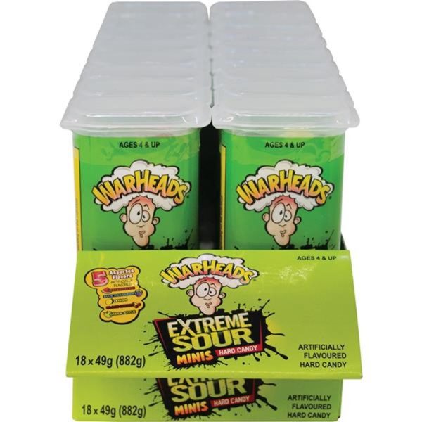 Warheads Extreme Sour Hard Candy Minis 49g