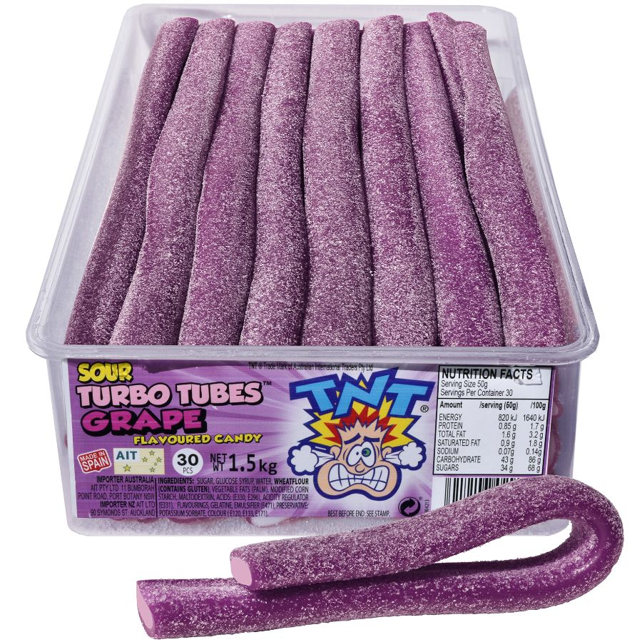 TNT Turbo Tubes Sour Grape 30pcs 1.5kg