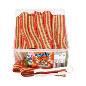 TNT Sour Straps Watermelon 200pcs 1.4kg