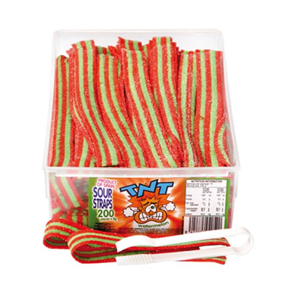 TNT Sour Straps Watermelon 200pcs 1.4kg