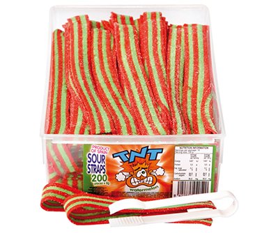 TNT Sour Straps Watermelon 200pcs 1.4kg