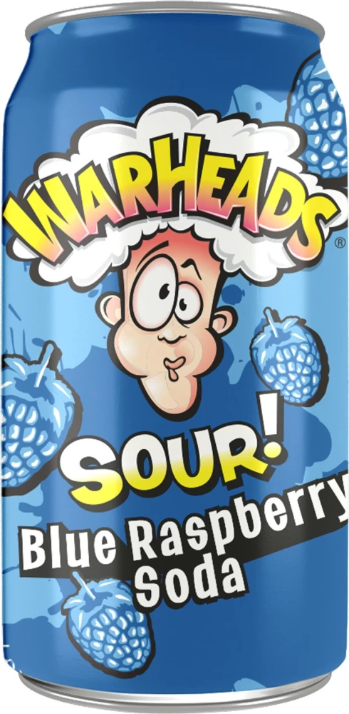 Warheads Sour Blue Raspberry Soda 355ml