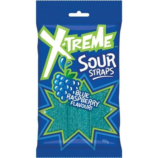 X-Treme Sour Straps Blue Raspberry 160g