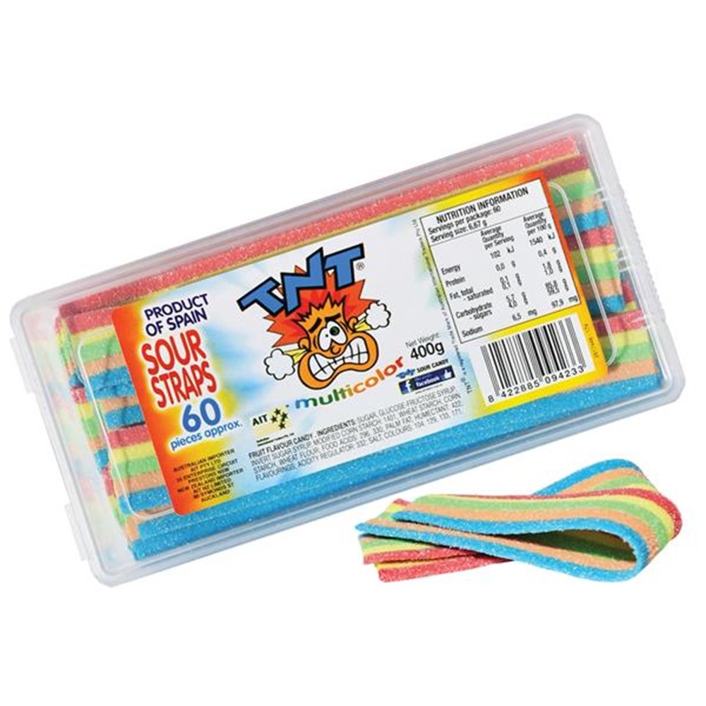 TNT Sour Straps Multicolour 400g