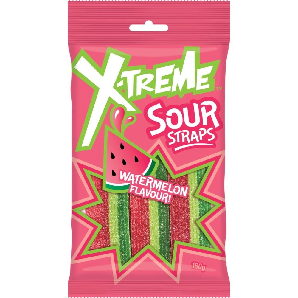 X-Treme Sour Straps Watermelon 160g