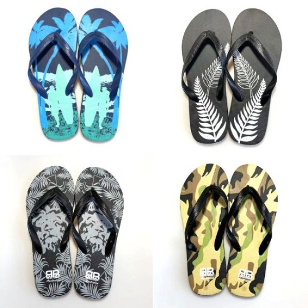 Mens Beach Thongs 4 Styles Mixed - Design 2