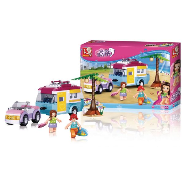 Sluban Building Blocks Girl's Dream - Car & Caravan - 272 Piece