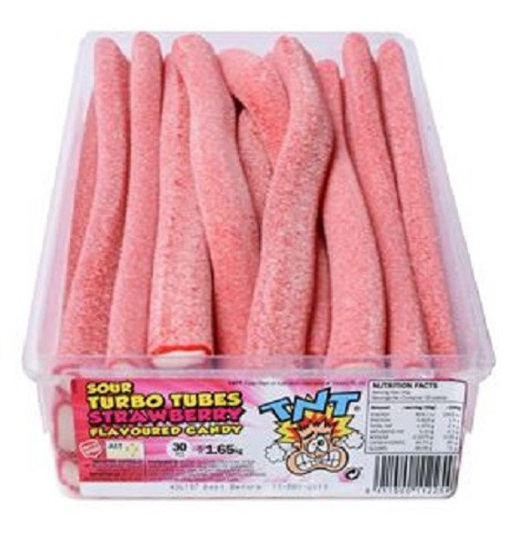 TNT Turbo Tubes Sour Strawberry 30pcs 1.5kg