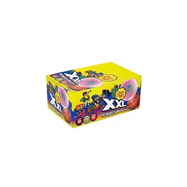 Chupa Chups XXL Lollipops Assorted Flavour Bubble Gum Filled Lollipop 29g